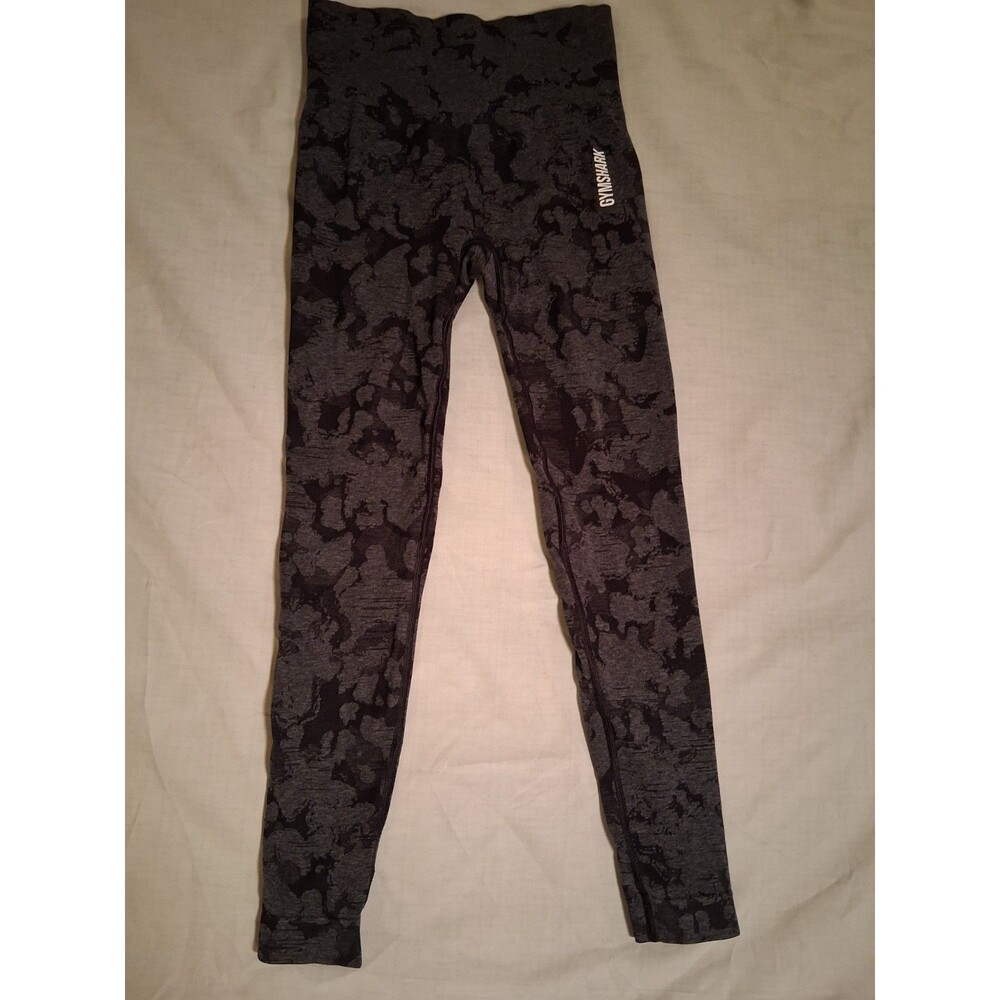Gymshark Womens XS Adapt Camo Seamless Leggings Activewear Gray Black